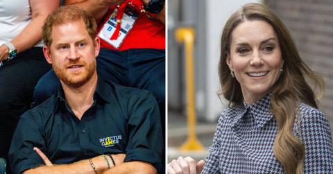 Split photo of Prince Harry and Princess Kate.
