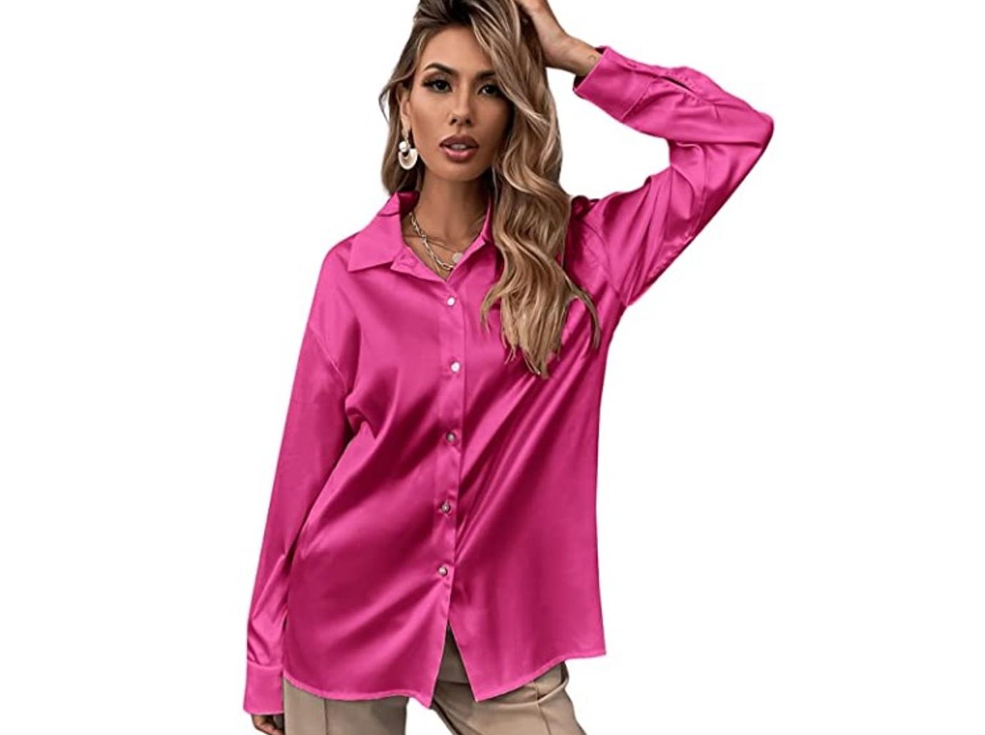 lizzo singer red pink silk shirt catch restaurant shop