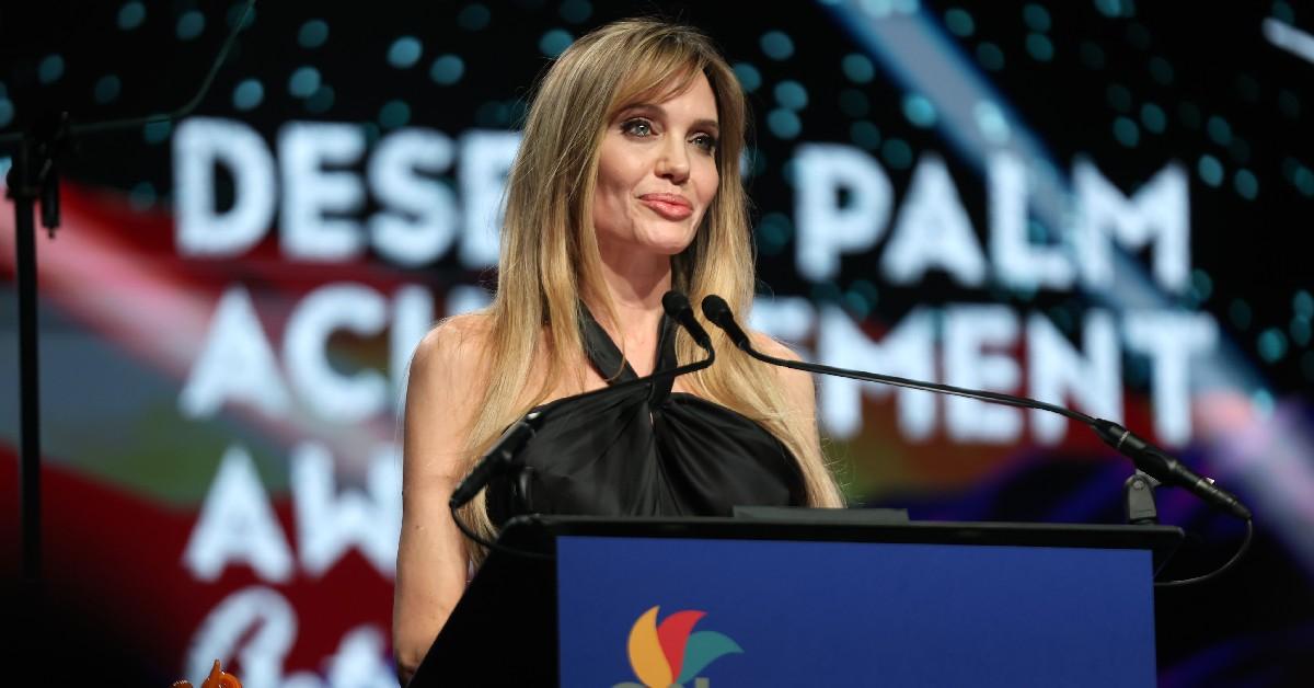 angelina jolie bangs palm springs film festival awards zahara photos