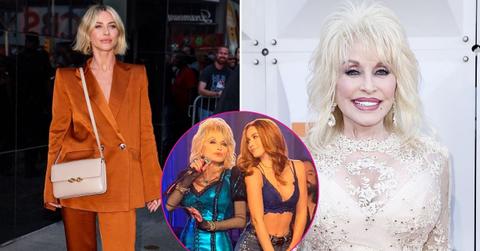 Split photo of Julianne Hough and Dolly Parton