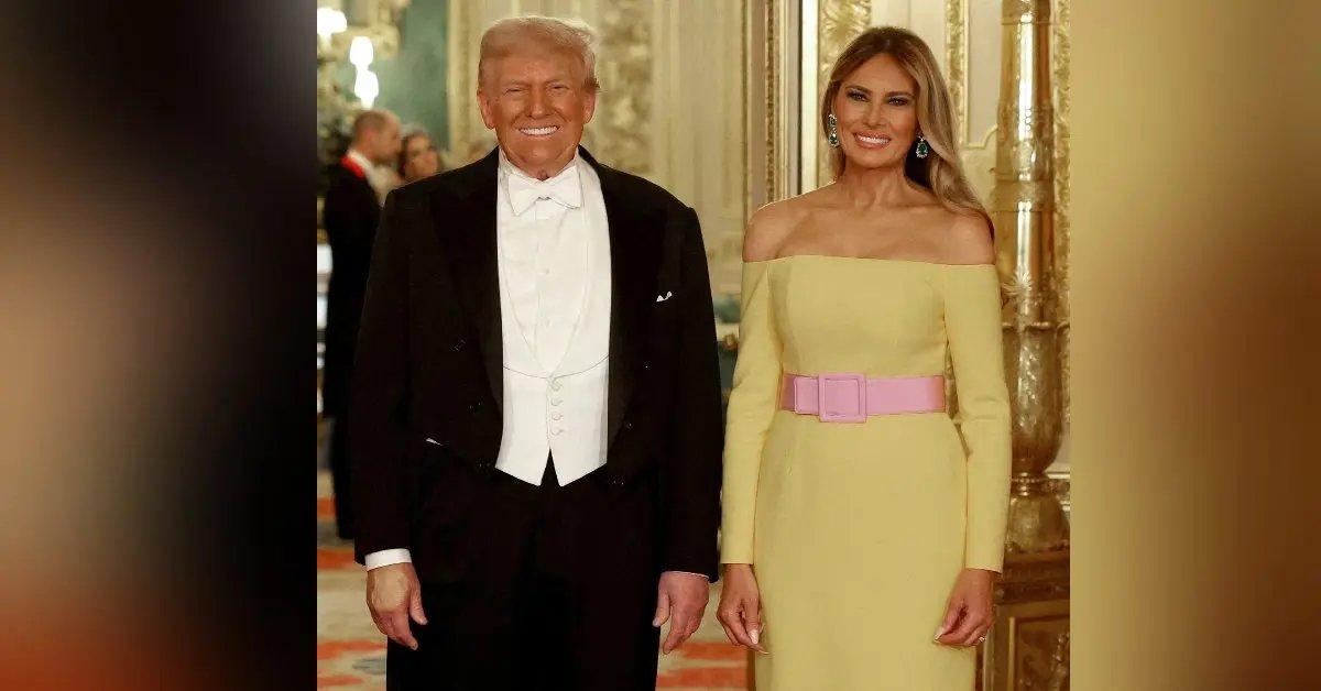 Photo of Donald Trump incorrectly claimed he was 'the first American president' to attend the state banquet.