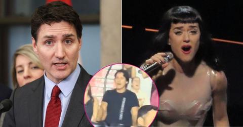Photo of Justin Trudeau; picture of Katy Perry.