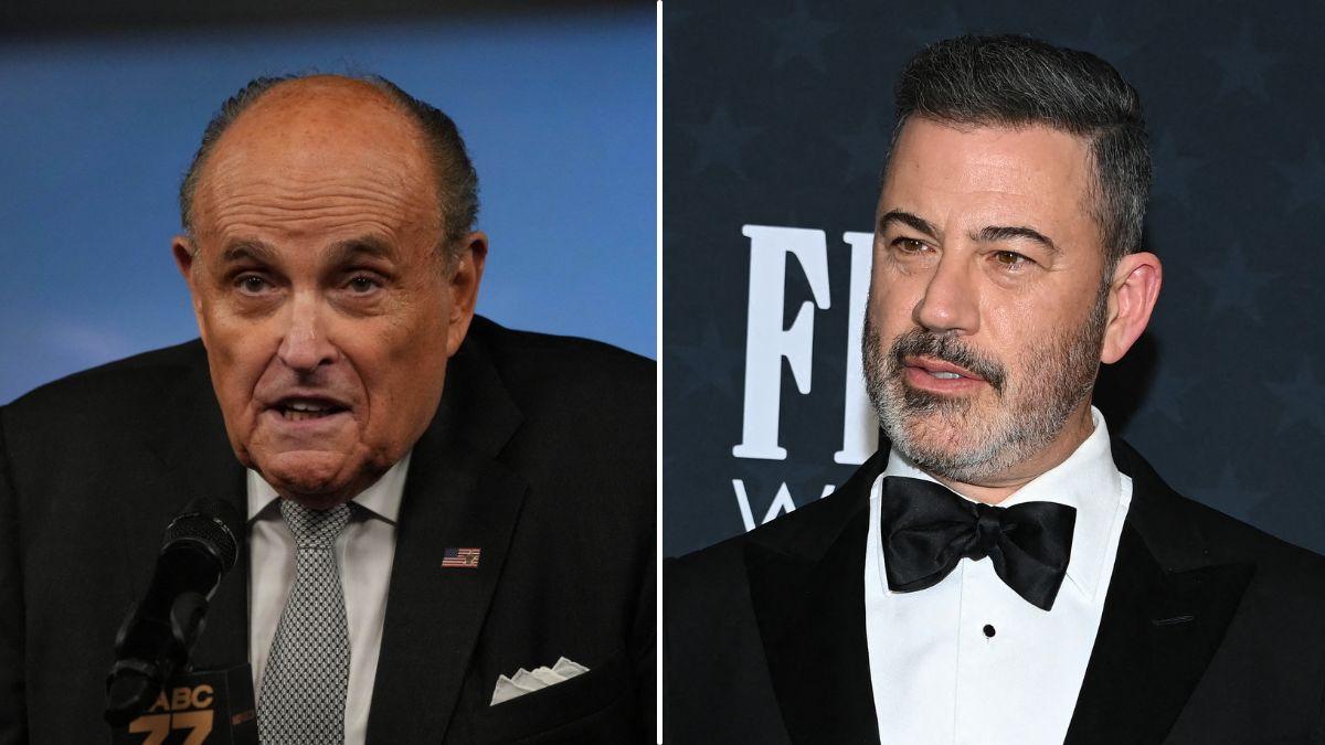 Photo of Rudy Giuliani and Jimmy Kimmel.