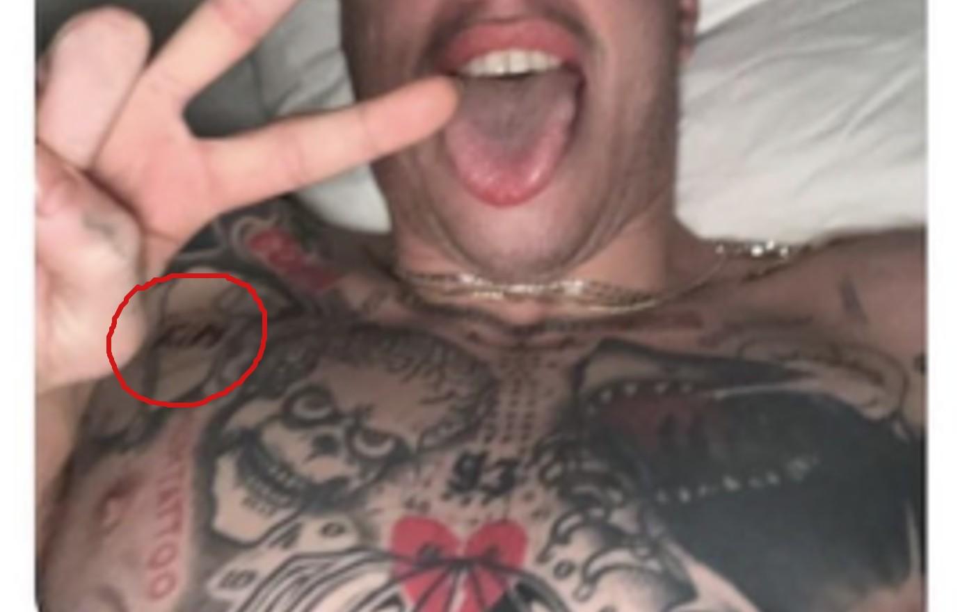 Pete Davidson Appears to Have Kim  Kids Initials Tattooed on Neck