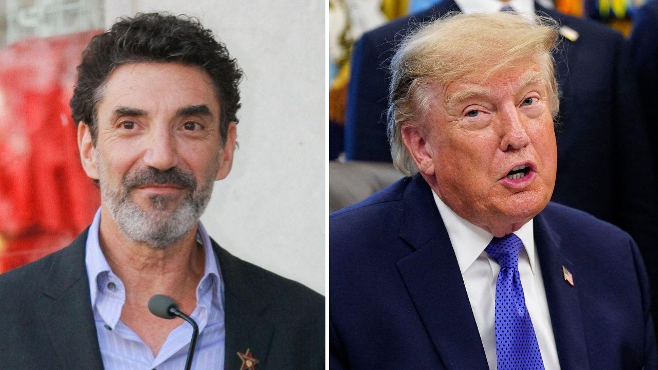 Photo of Chuck Lorre and Donald Trump.