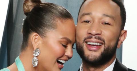Chrissy Teigen dazzled in a teal flowing dress as her husband, John Legend, looked handsome in a classic tuxedo.