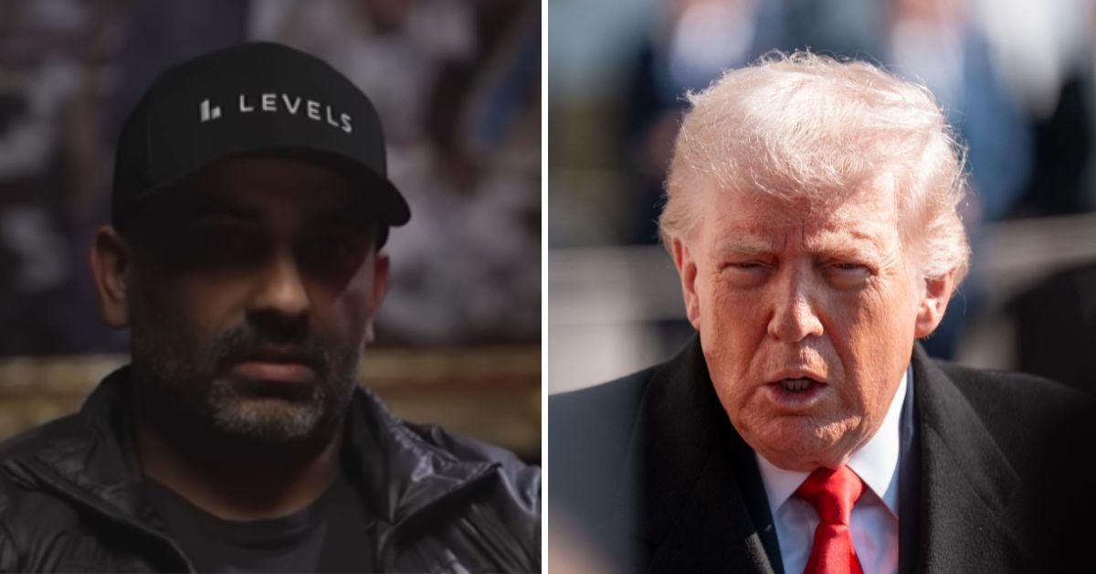 split photo of Shawn Ryan & Donald Trump