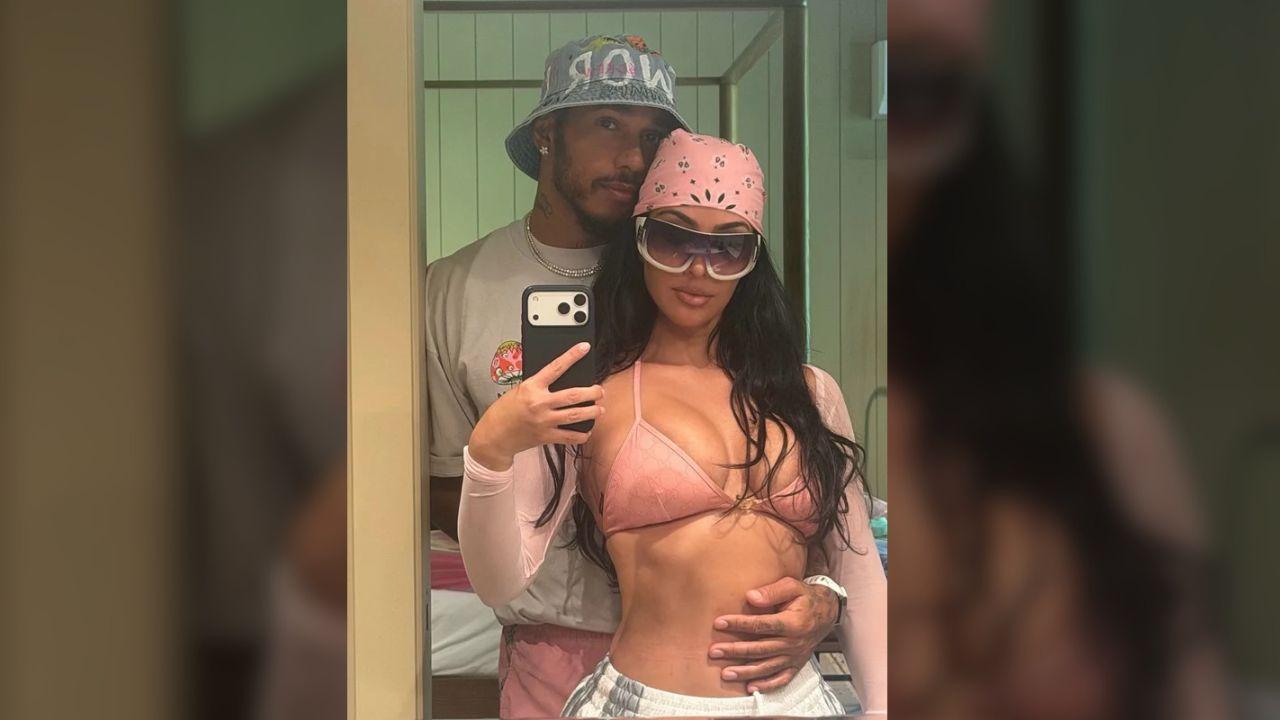 image of Kardashian hinted at her romance with Hamilton, saying, 'I'm 44 percent British, if you know what I mean.'