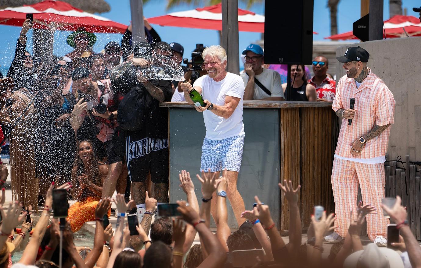 richard branson spraying champagne