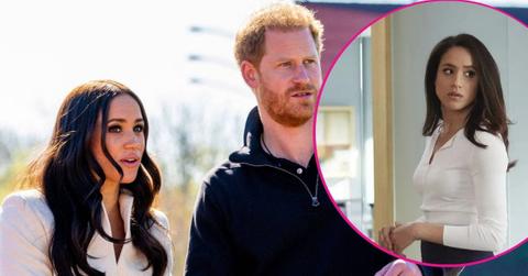 image and inset of meghan markle and prince harry