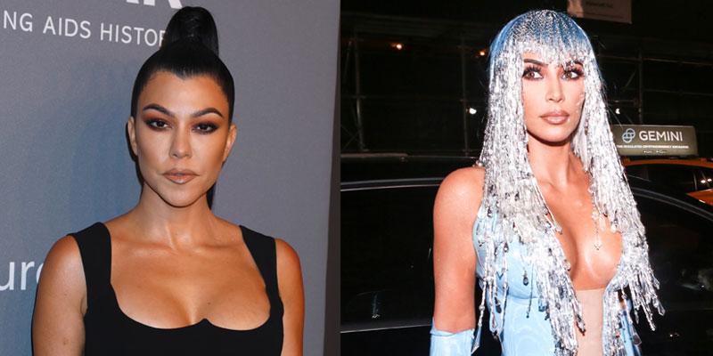 Kim Kardashian West and Kourtney Kardashian Wear Matching Latex Looks