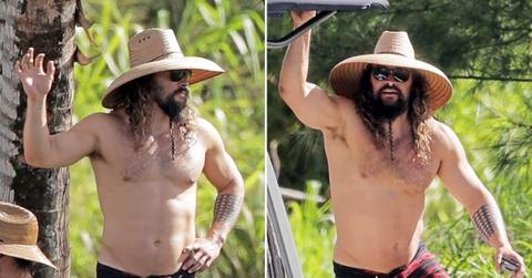 jason momoa shows off his glistening muscles boat trip hawaii ok