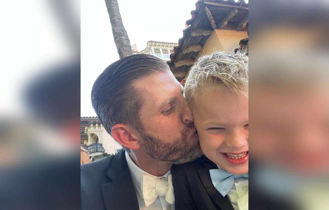 ivanka don jr eric trump pose families tiffany trump wedding