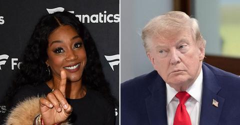 Photo of Tiffany Haddish and Donald Trump.