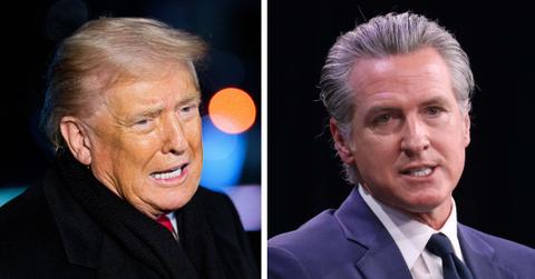 split photo of donald trump and gavin newsom