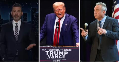 Split photo of Jimmy Kimmel, Donald Trump and Robert F. Kennedy Jr.
