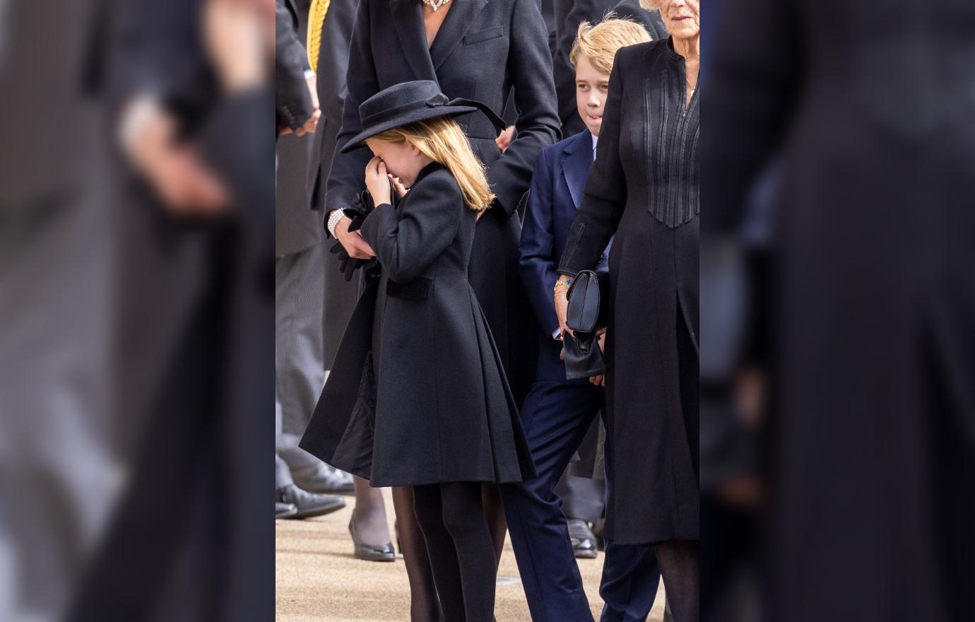 princess charlotte cries queen elizabeth funeral