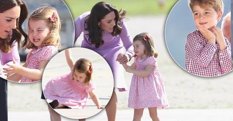 Princess charlotte falls down tantrum pics