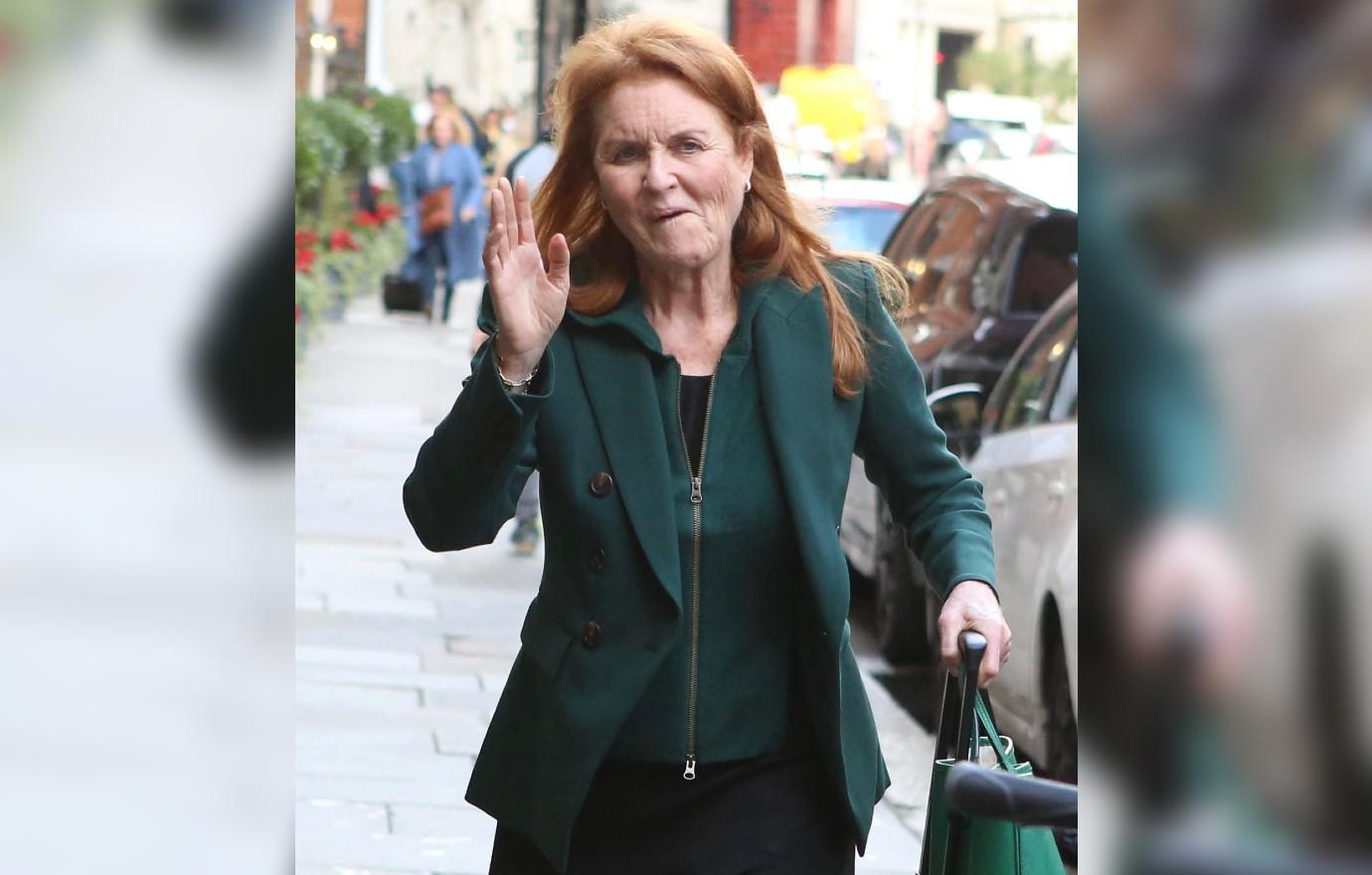 sarah ferguson out in knightsbridge