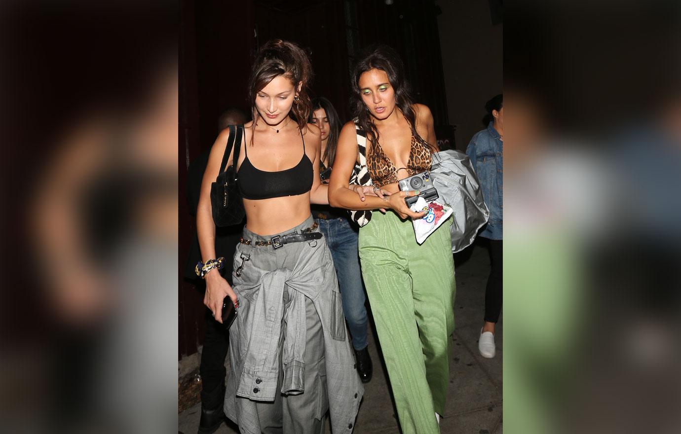 Bella Hadid is spotted leaving the Peppermint club with her friend and musical artist Jesse Jo Stark