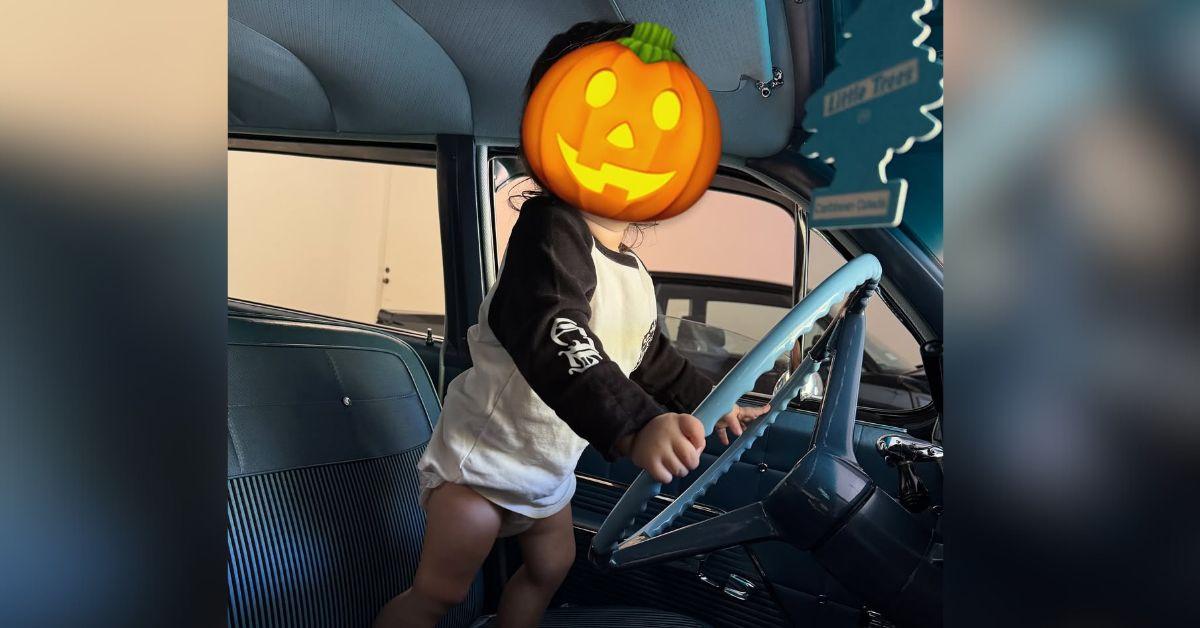 image of Kourtney Kardashian typically doesn't show son Rocky's face.