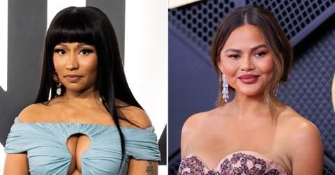 split image of Nikki Minaj and Chrissy Teigen