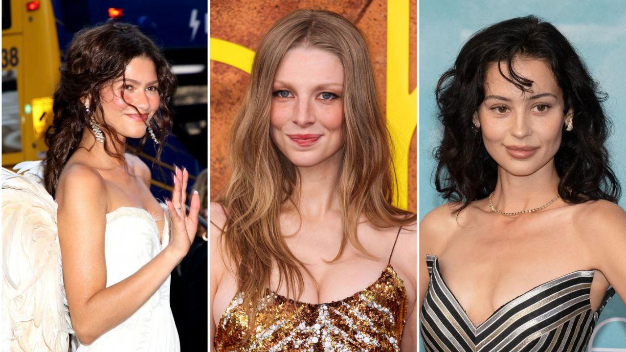 Split image of Zendaya, Hunter Schafer, and Alexa Demie.