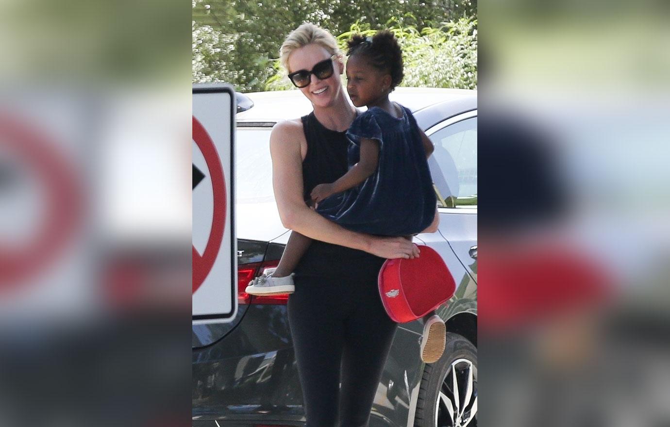 *EXCLUSIVE* Charlize Theron and little August get some shopping done!