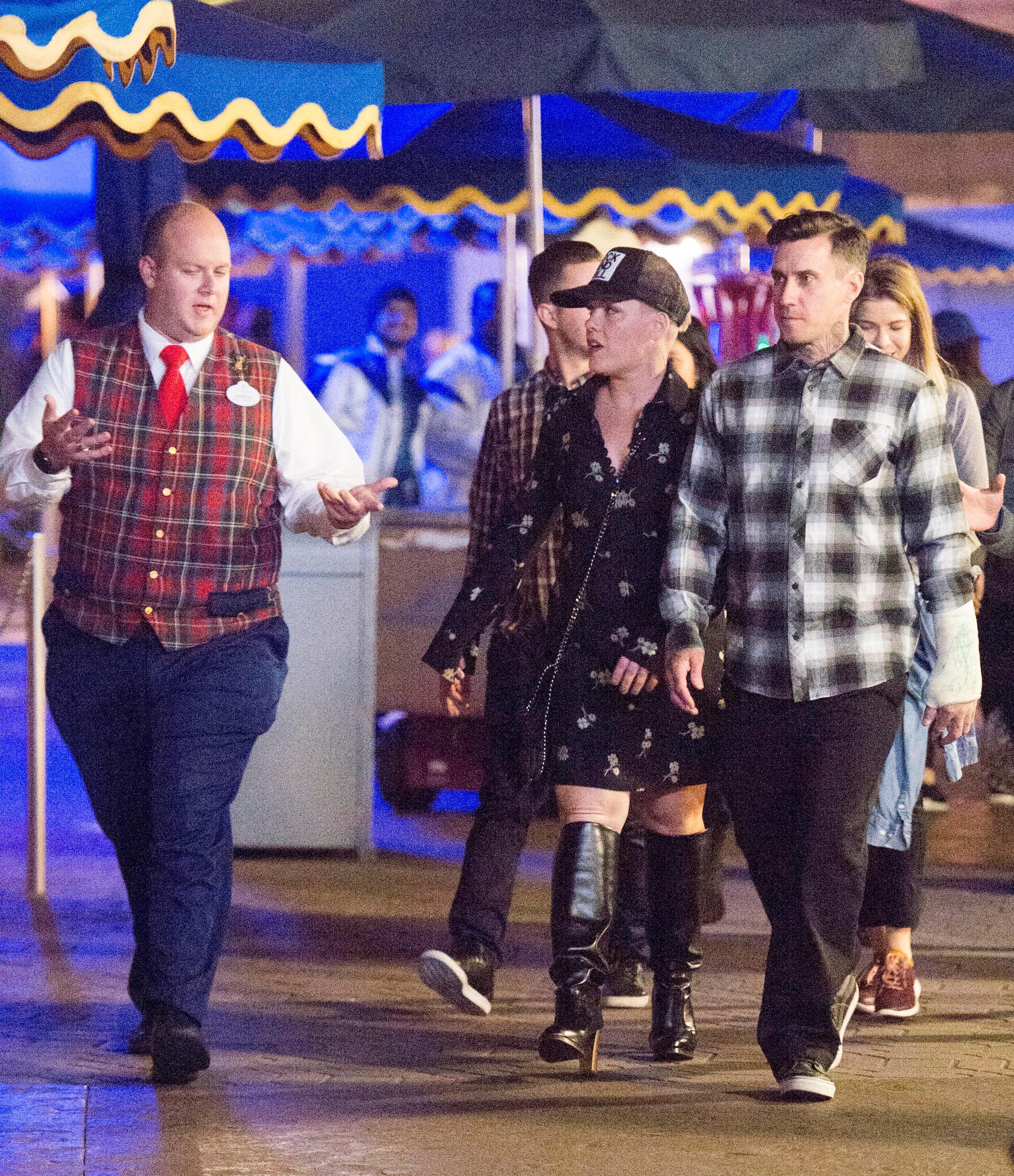 EXCLUSIVE: Pink and her husband Carey Hart have a date night at Disneyland