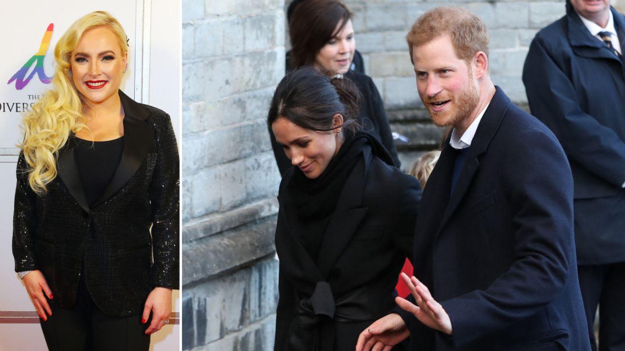 Split photo of Meghan McCain, Meghan Markle, and Prince Harry