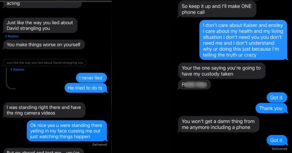 Photo of Jace Evans' Text Messages