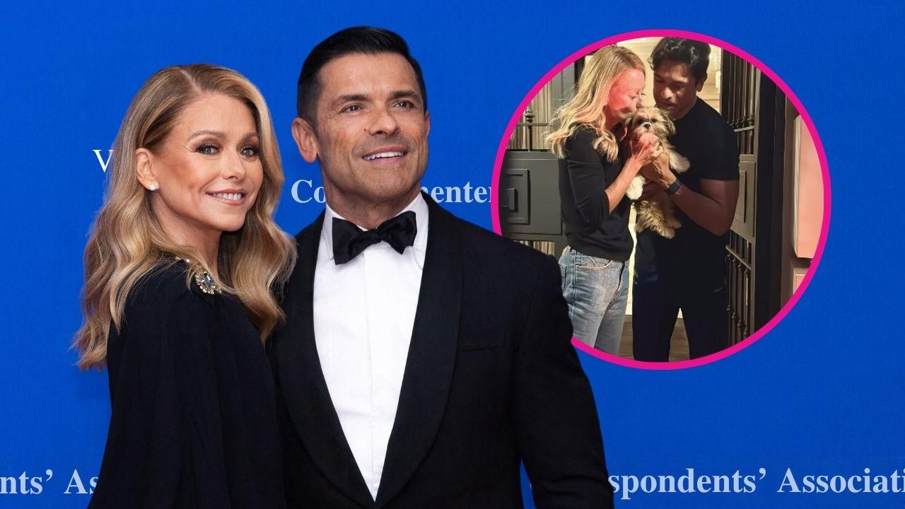 Image of Kelly Ripa and Mark Consuelos celebrated bringing home their new puppy.