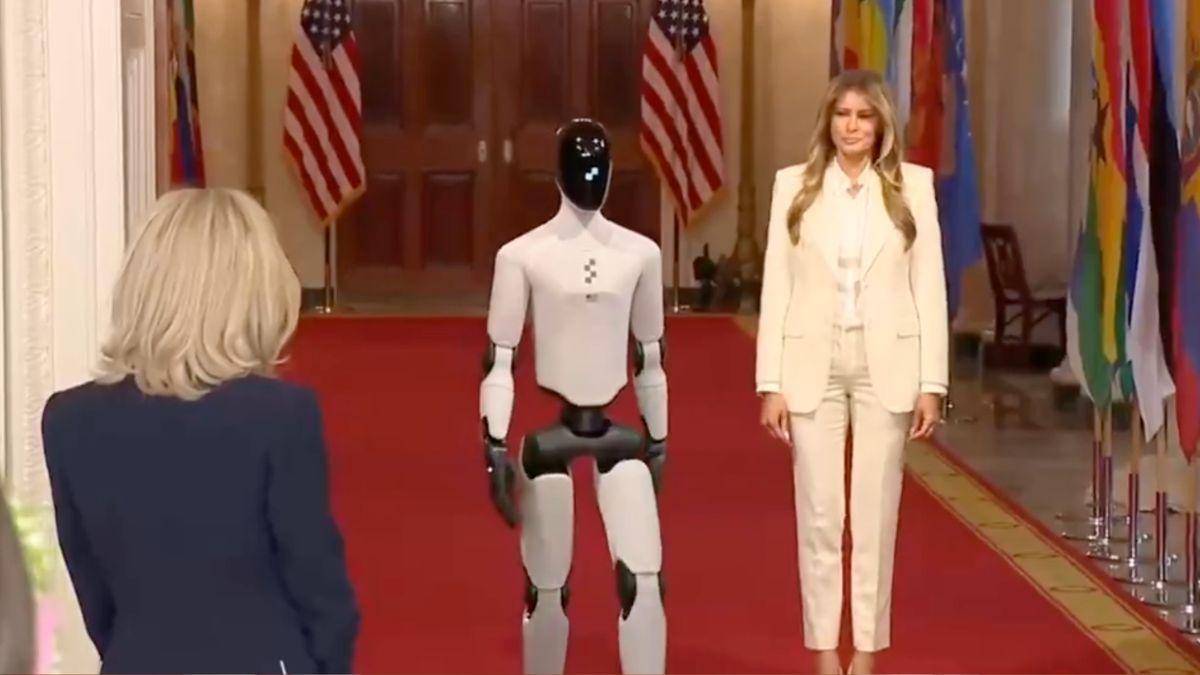 image of French First Lady Brigitte Macron attended the tech summit.