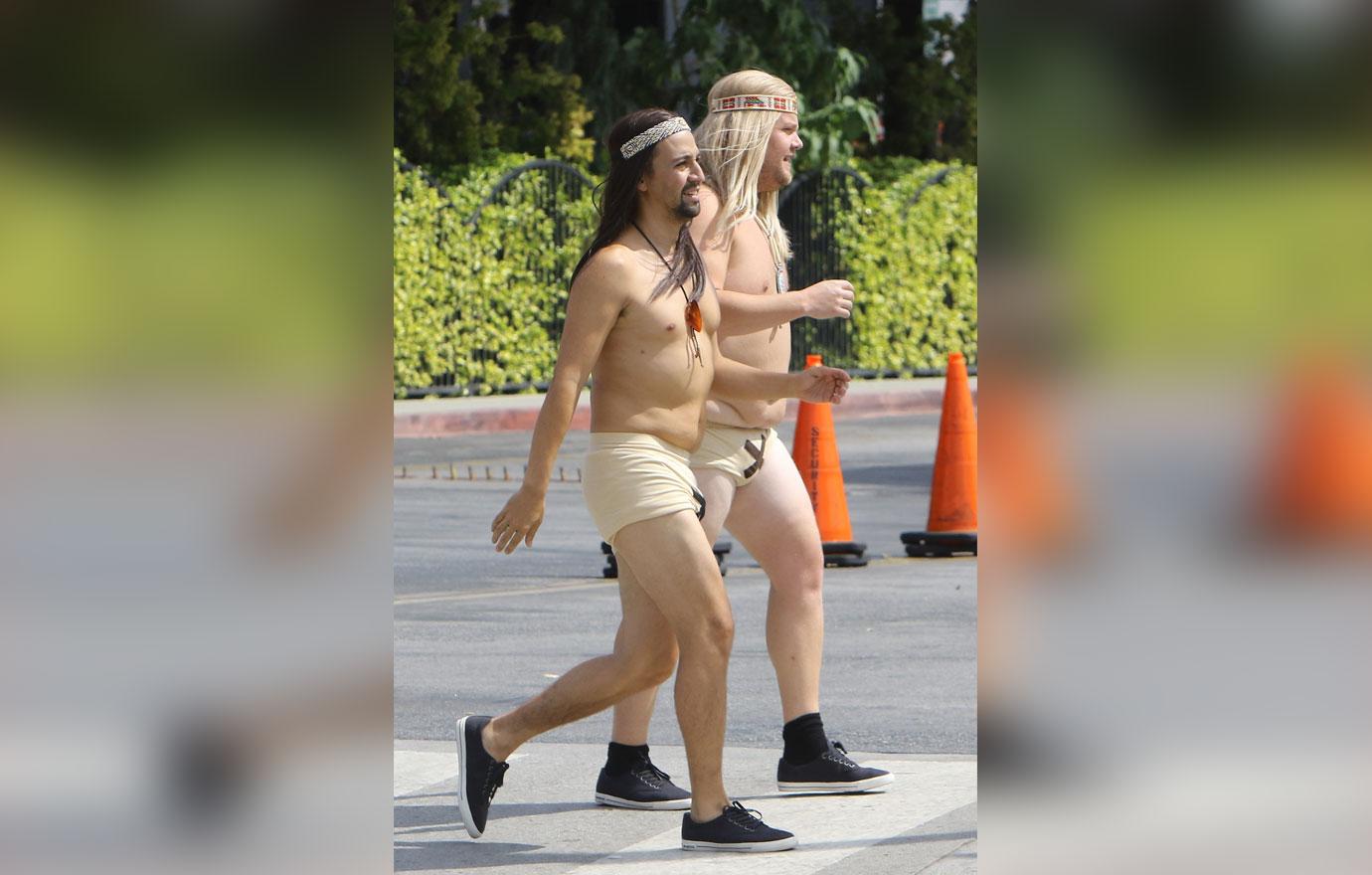 James Corden Gets Practically Naked With Lin Manuel Miranda