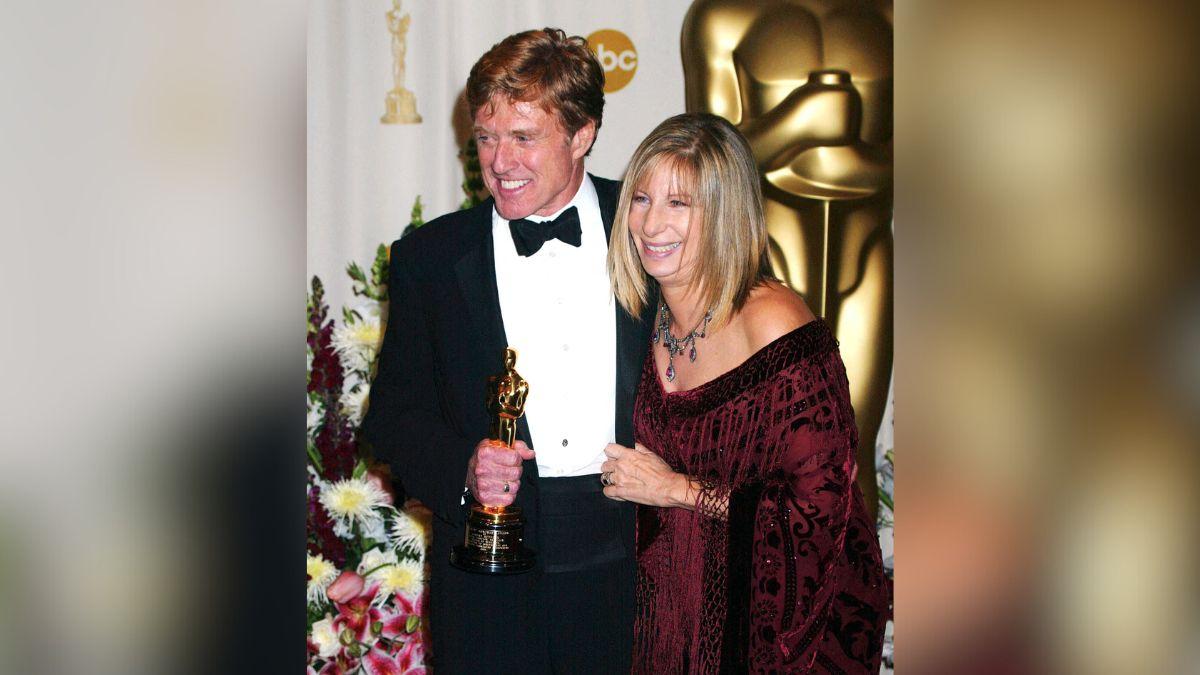 image of Barbra Streisand called Robert Redford 'an intellectual cowboy' during her tribute. 