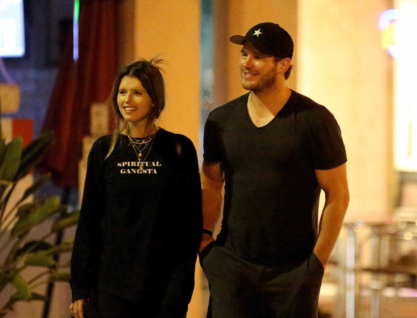 Chris Pratt laughs with Katherine Schwarzenegger after dinner date in LA