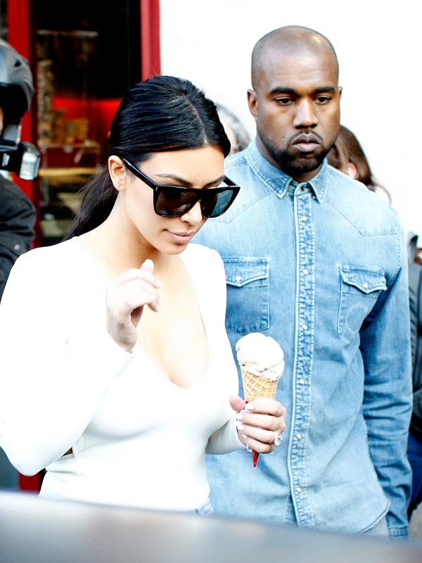 Kim Kardashian and Kanye West grab ice cream together in Paris