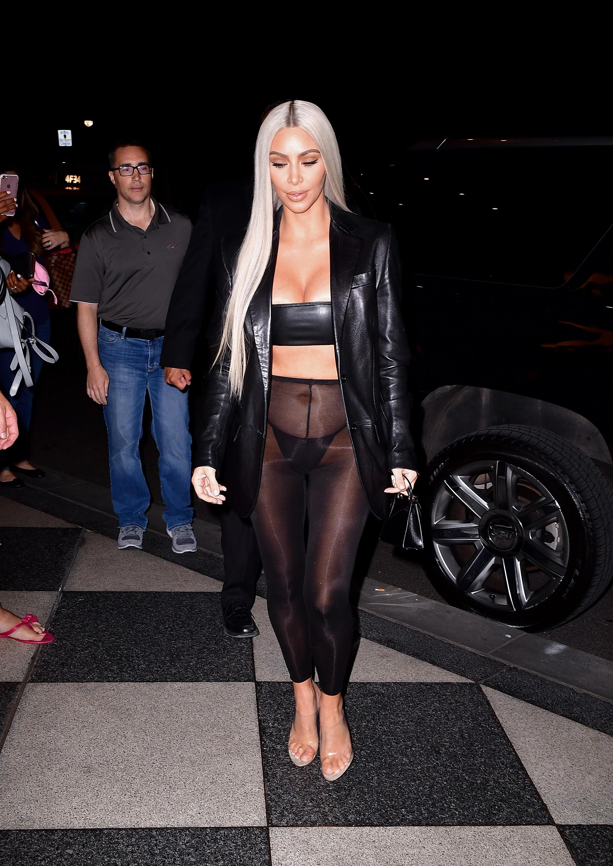 Kim Kardashian West Is Nearly Nude In See-Through Leggings