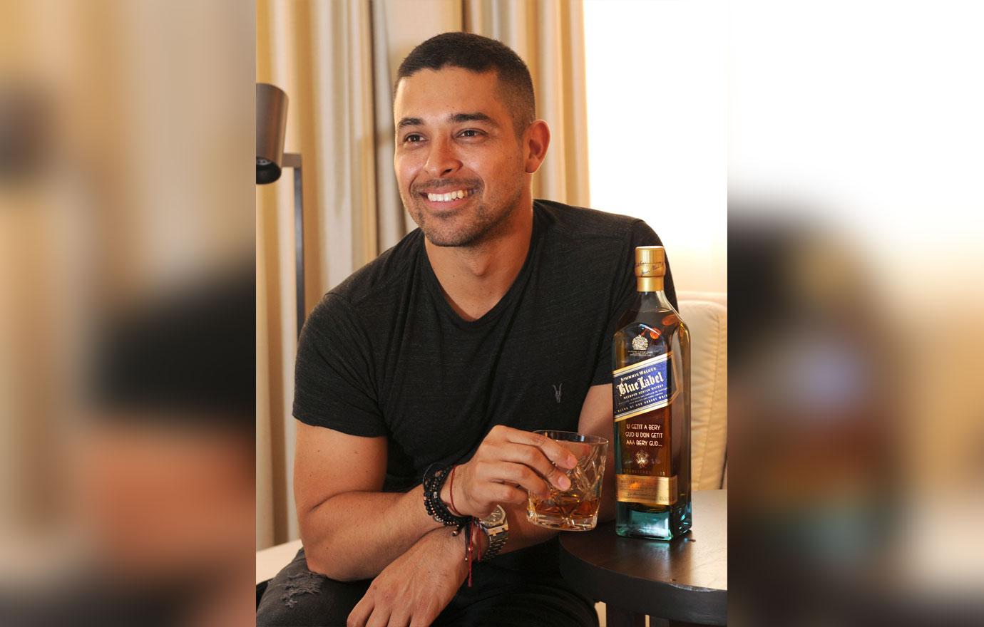 Wilmer Valderrama With a by Personalized Bottle of Johnnie Walker Blue Label