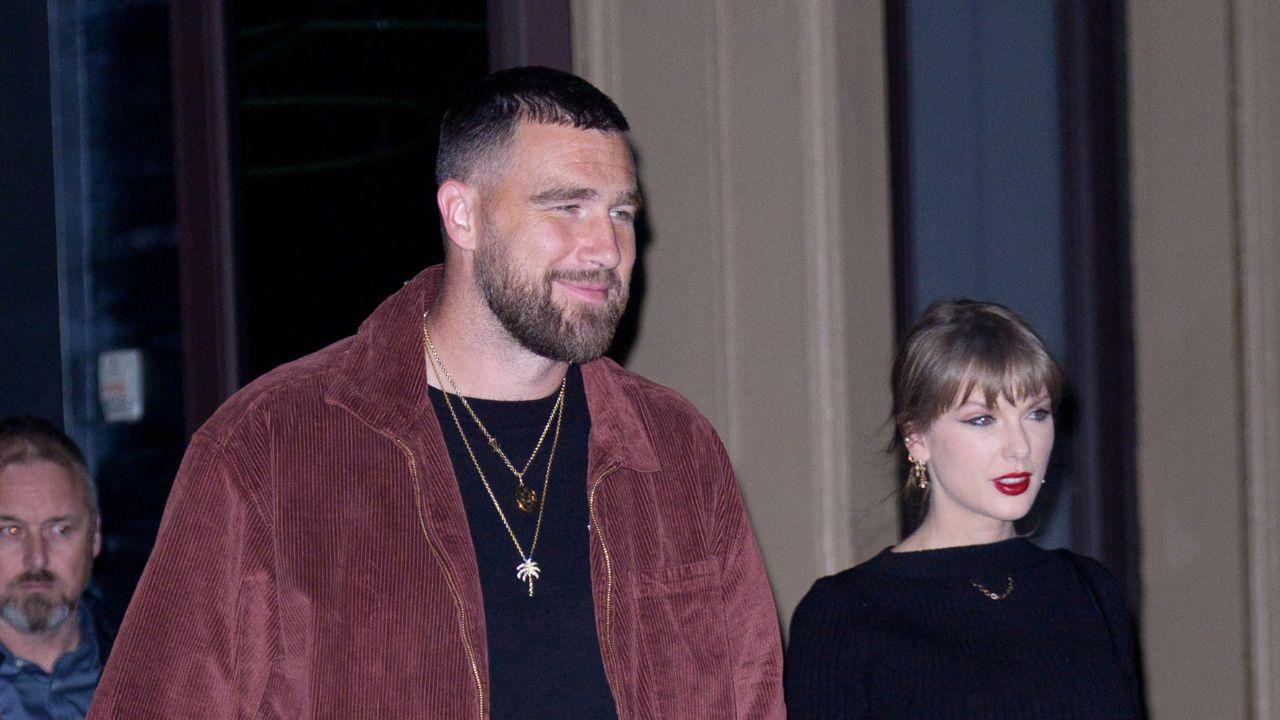 Image of Travis Kelce and Taylor Swift.