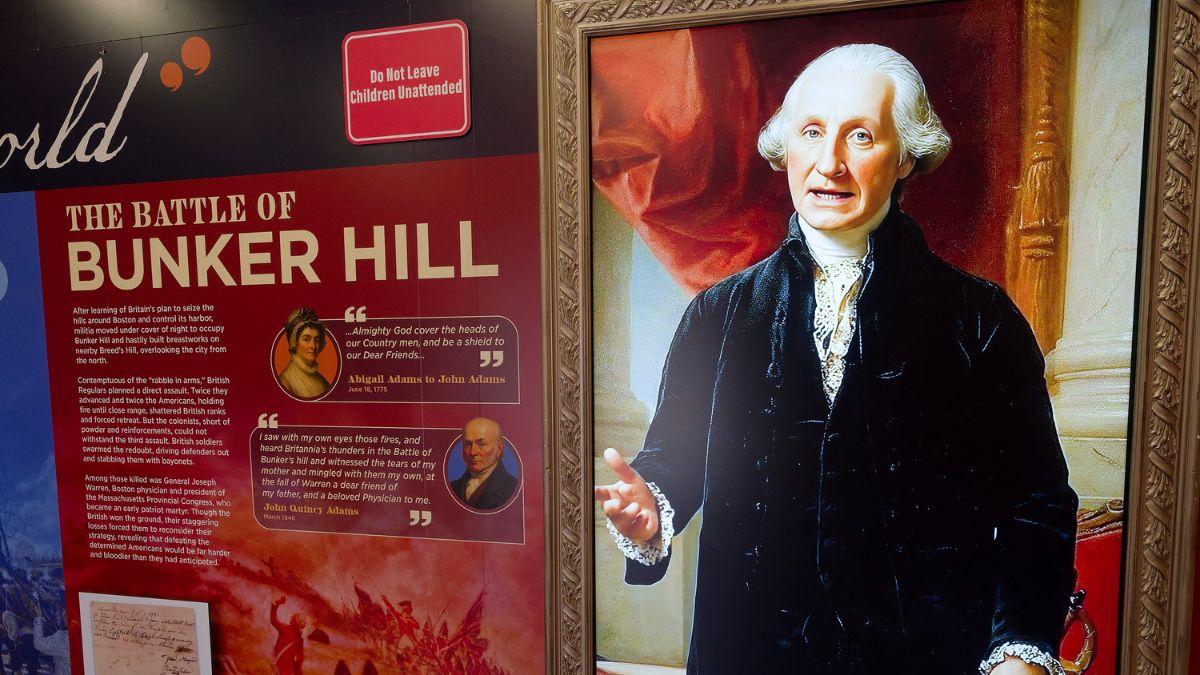 Image of Inside the 'Freedom Trucks,' an AI-generated George Washington reportedly greets visitors.