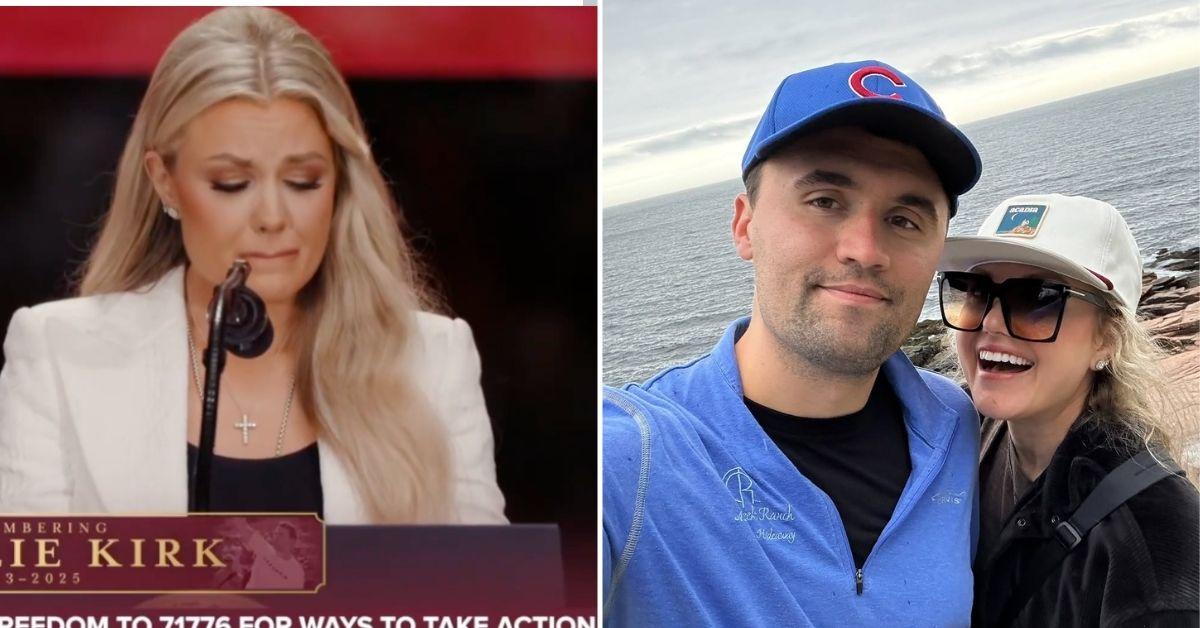 photo of Erika Kirk and Charlie Kirk.