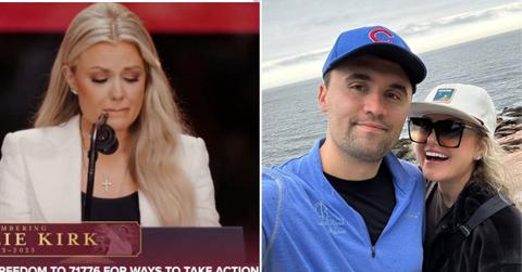 photo of Erika Kirk and Charlie Kirk.