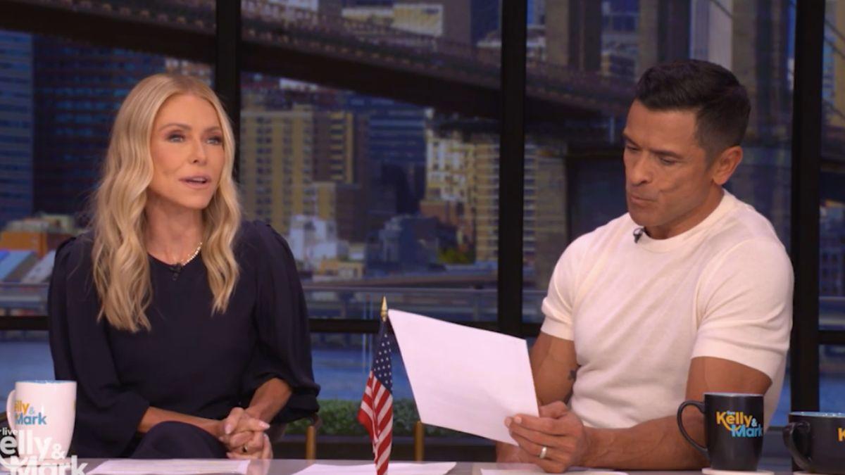 Image of Mark Consuelos teased Kelly Ripa when talking about 'Snake Day' on 'Live With Kelly and Mark.'