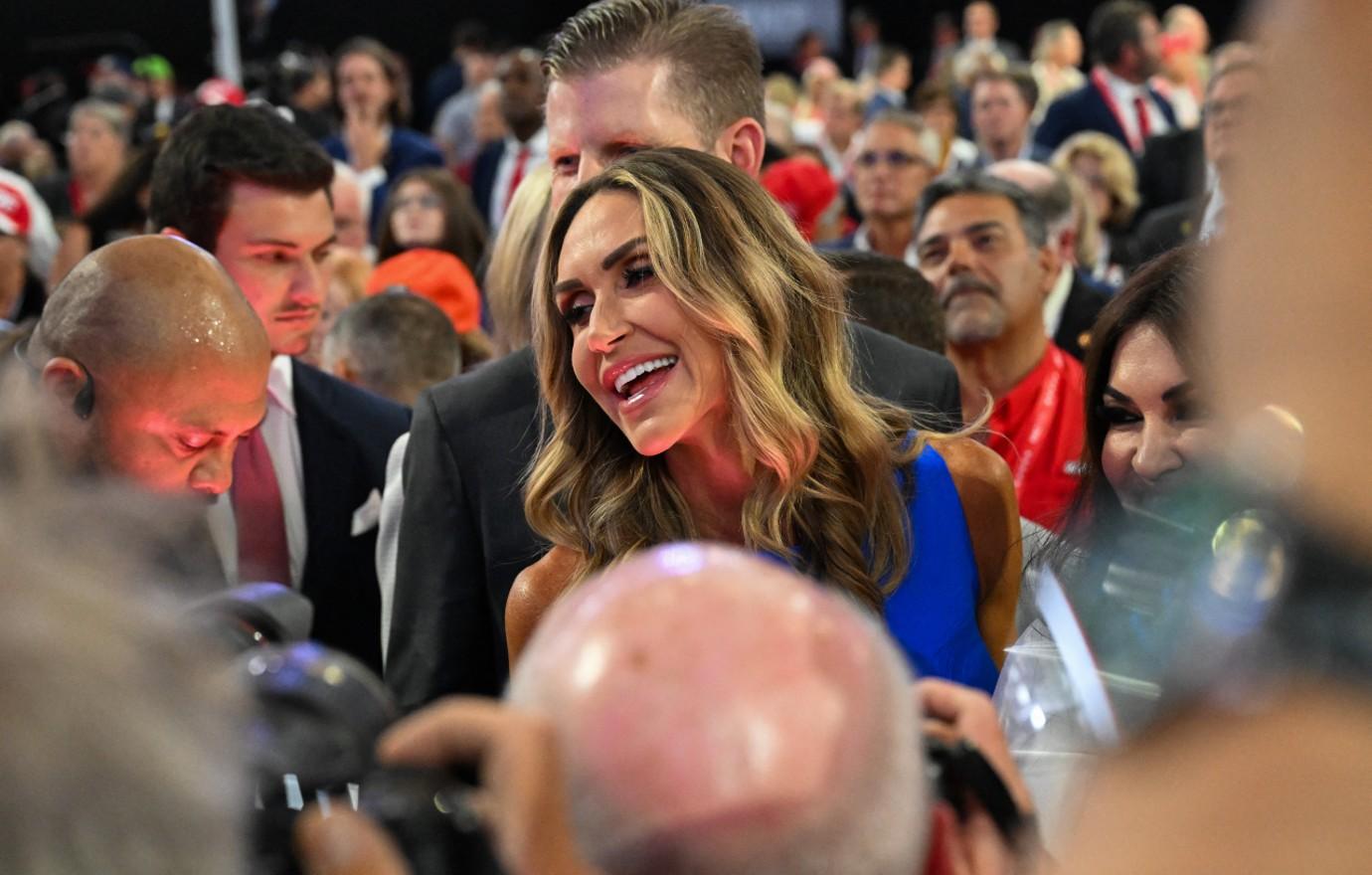 Photo of Lara Trump smiling in crowd.