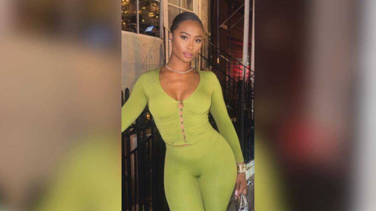 Image of Kayla Nicole had her curves on display in the skin-tight outfit. 