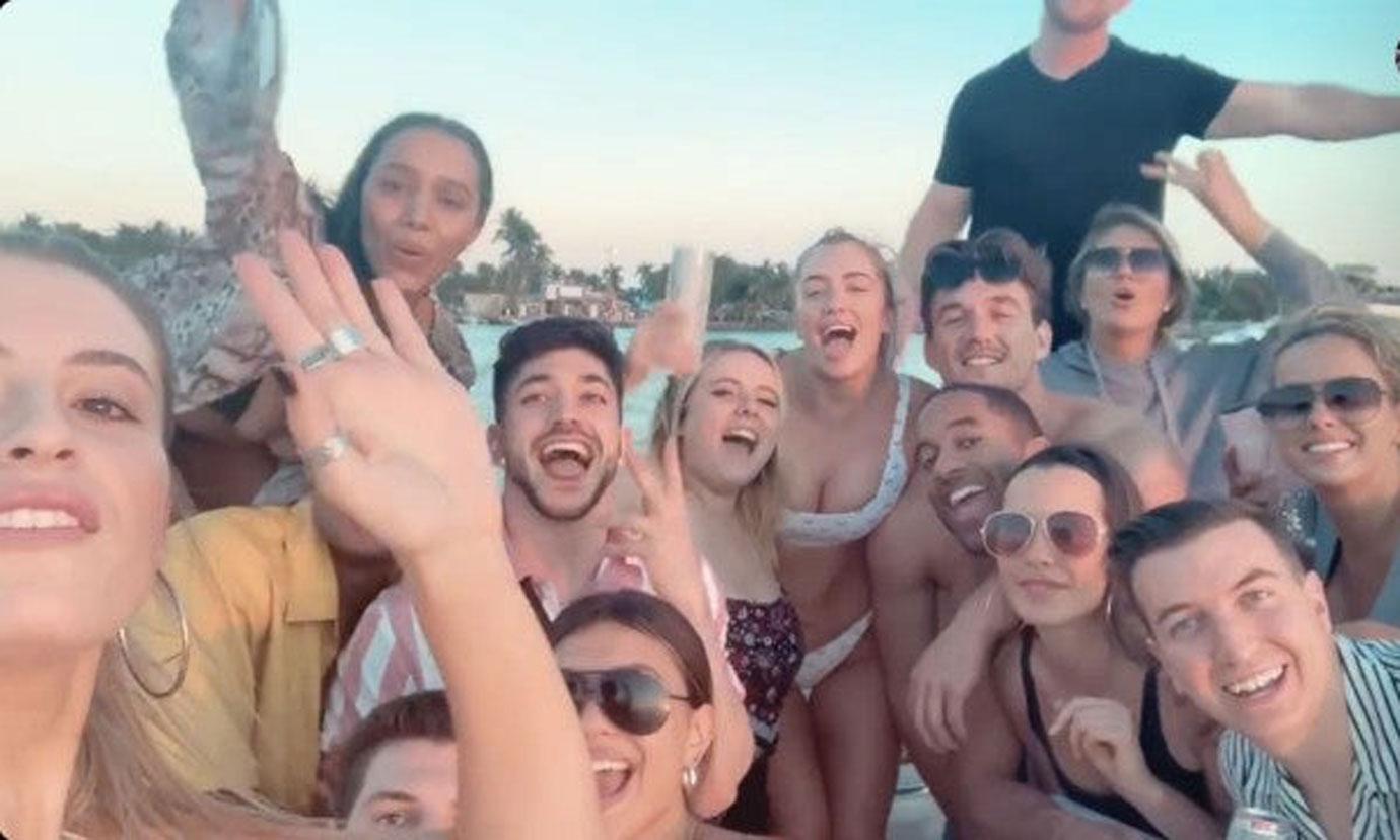 Tyler Cameron And Stassie Karanikolaou On Yacht With Friends