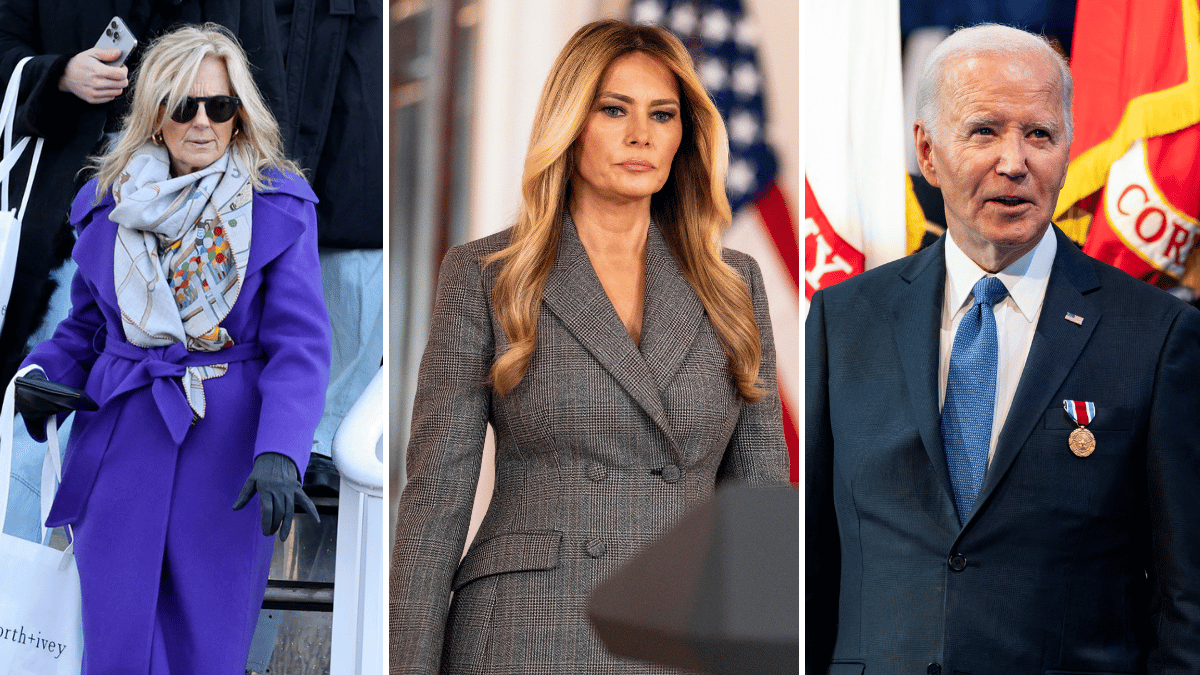 Jill Biden; Melania Trump ;Joe Biden 