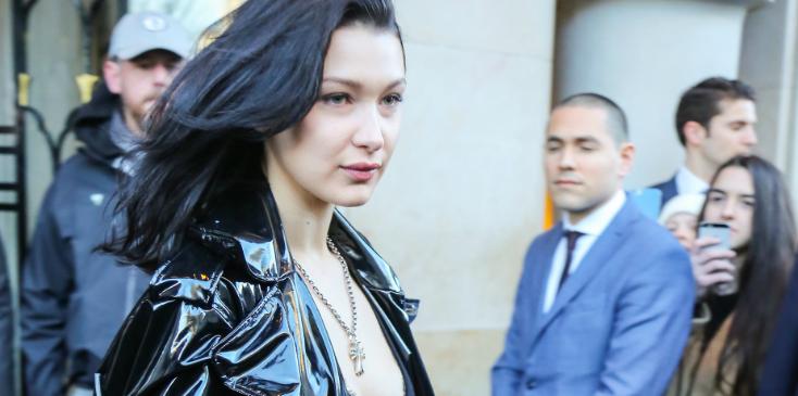 Bella hadid leather paris fashion 1