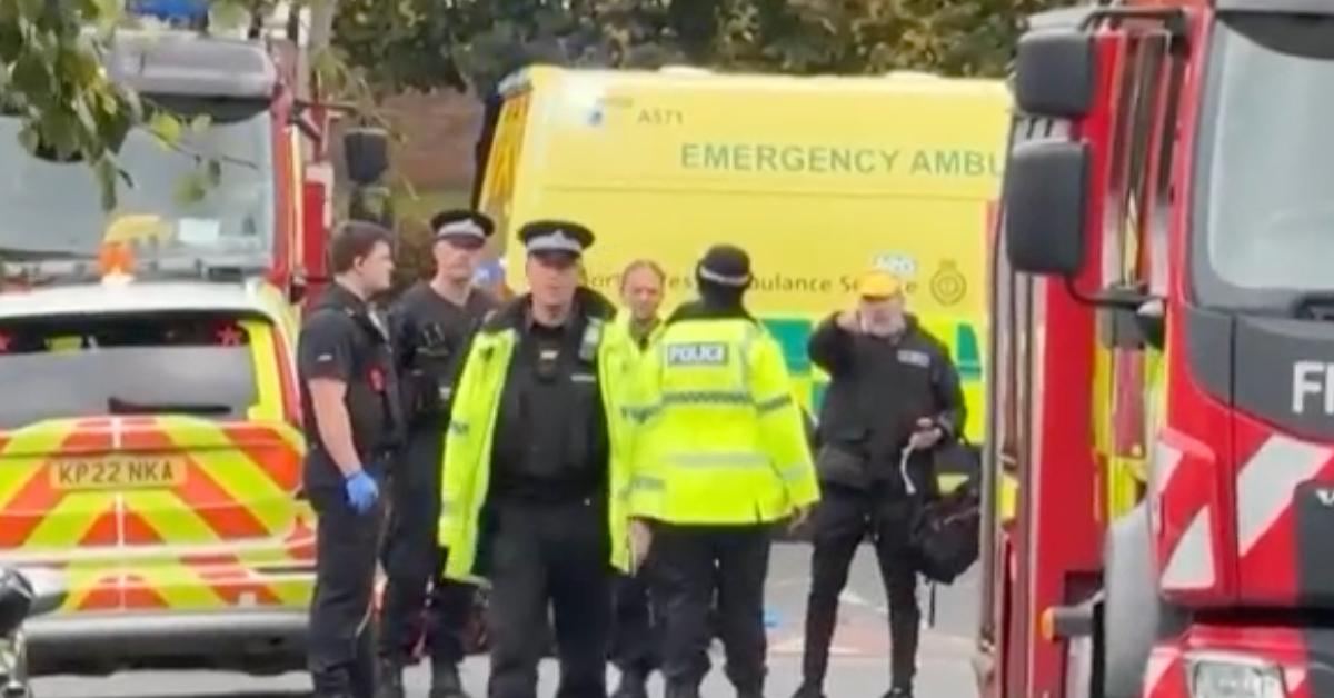 Image of an attack occurred outside of a Manchester synagogue on Yom Kippur.